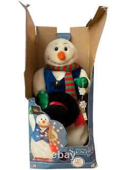 2004 Gemmy Snowflake Spinning Snowman'Snow Miser' WORKS! With Box