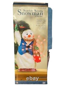 2004 Gemmy Snowflake Spinning Snowman'Snow Miser' WORKS! With Box