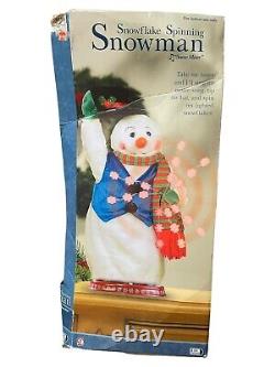 2004 Gemmy Snowflake Spinning Snowman'Snow Miser' WORKS! With Box