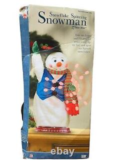 2004 Gemmy Snowflake Spinning Snowman'Snow Miser' WORKS! With Box