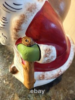 2006 EUC #131 Vaillancourt Folk Art Striding Father Christmas Decor Red Santa