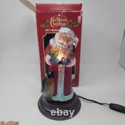 2013 Old World Christmas'Penguin Pals' Glass Santa Light Works withBox Merck
