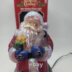 2013 Old World Christmas'Penguin Pals' Glass Santa Light Works withBox Merck