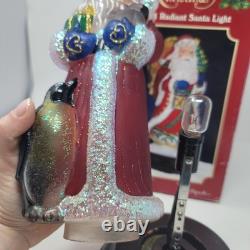2013 Old World Christmas'Penguin Pals' Glass Santa Light Works withBox Merck