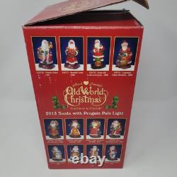 2013 Old World Christmas'Penguin Pals' Glass Santa Light Works withBox Merck
