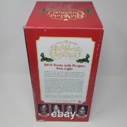 2013 Old World Christmas'Penguin Pals' Glass Santa Light Works withBox Merck