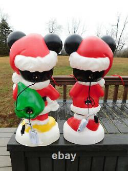 2019 Gemmy Lighted Christmas Blowmold Disney Mickey and Minnie NOS