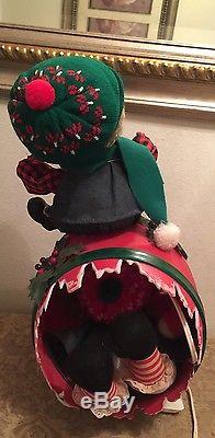 21 Santas Best Undercover Kid Motionette Barrel Christmas Display Figure Doll