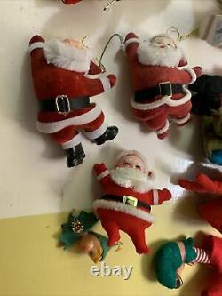 23 VTg OLD CRAFT CHRISTMAS ELVES KNEE HUGGER PIXIE TREE ORNAMENTS JAPAN Felts