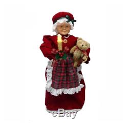 24 Animated Red Mrs. Claus with LED Lighted Candle Christmas