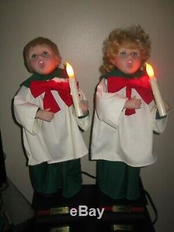 24 RARE BOY & GIRL Animated Caroler Choir SET With Candles Motion-ette VIDEO