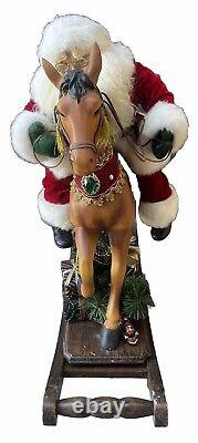 25 LARGE Christmas Wood Rocking Horse with Santa home decor