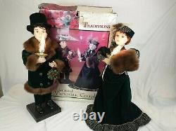 26 TRADITIONS ANIMATED VICTORIAN COUPLE Christmas Animated Moving Figures