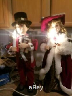 27 Inch Animated Boy And Girl Vintage Christmas with extra lights