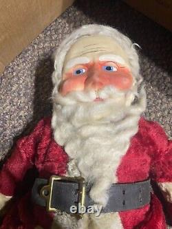 28 Tall Vintage Mask Face Santa Claus Stuffed Body Christmas Doll Store Display