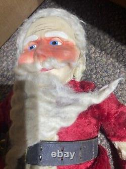 28 Tall Vintage Mask Face Santa Claus Stuffed Body Christmas Doll Store Display