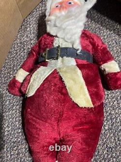 28 Tall Vintage Mask Face Santa Claus Stuffed Body Christmas Doll Store Display