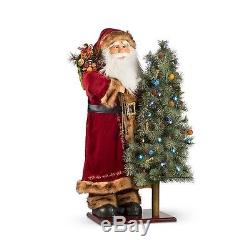 3' Animated Santa With Lighted Christmas Tree Musical Decoration