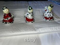 3-RARE Vintage Lefton Christmas Bells Girls Candy Cane, Caroler Choir & book