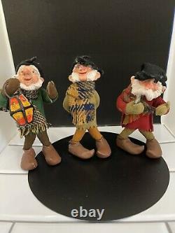 3 Vintage Simpich Elves Lantern Dorf Pipe Smoker Character Figurines