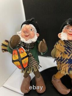 3 Vintage Simpich Elves Lantern Dorf Pipe Smoker Character Figurines