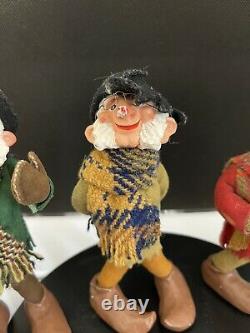 3 Vintage Simpich Elves Lantern Dorf Pipe Smoker Character Figurines