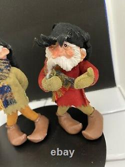 3 Vintage Simpich Elves Lantern Dorf Pipe Smoker Character Figurines