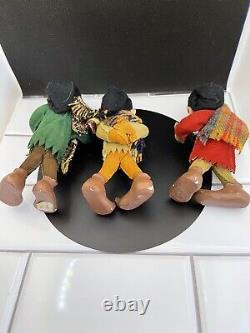 3 Vintage Simpich Elves Lantern Dorf Pipe Smoker Character Figurines