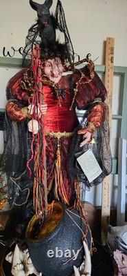 36 inch mark roberts halloween witch. Stirring her pot! Perect condition