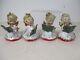 4 Lefton Christmas Ceramic Naughty Choir Angels Book Puppy Slingshot