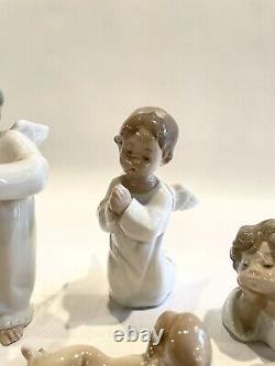 4 Pc Vintage Lladro Porcelain Nativity Angels and Baby Jesus