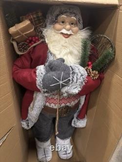 48 Inch Tall Standing Grand Santa Claus Christmas Figurine Figure Decoration