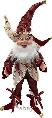 4PC Set Christmas Handmade Holiday Posable Elves And Jester Figurines / Dolls