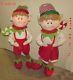 5'5ft Life Size Santas Little Helper Elves Girl & Boy Figures Standing Christmas