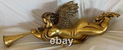 50 Large hanging gold leaf gilded cherub angel with horn and wings