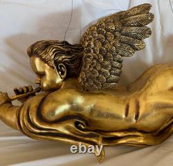 50 Large hanging gold leaf gilded cherub angel with horn and wings
