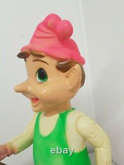 50s-60s Vintage 22 Union Blow Mold Hard Plastic Jointed CHRISTMAS ELF Light