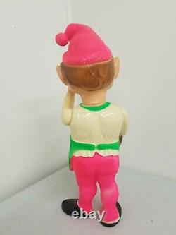 50s-60s Vintage 22 Union Blow Mold Hard Plastic Jointed CHRISTMAS ELF Light
