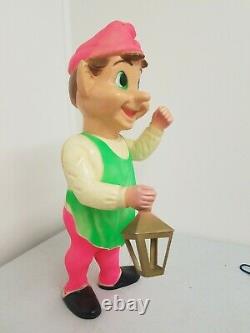 50s-60s Vintage 22 Union Blow Mold Hard Plastic Jointed CHRISTMAS ELF Light