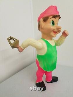 50s-60s Vintage 22 Union Blow Mold Hard Plastic Jointed CHRISTMAS ELF Light