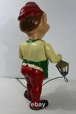 50s-60s Vintage 22 Union Blow Mold Hard Plastic Jointed Christmas ELF Lantern