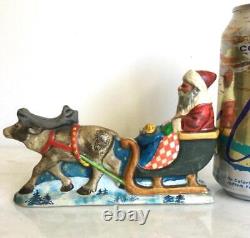 573 VAILLANCOURT 1992 CHRISTMAS SANTA In SLEIGH REINDEER