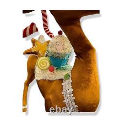 $590 Mark Roberts Brown 2020 XMAS Candied Deer Holiday Decor Large Figurine 35