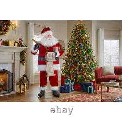 6' ANIMATED LIFE-SIZE SANTA CLAUS WITH WISHLIST Christmas Animatronic