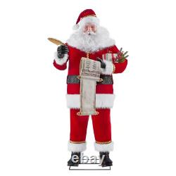 6' ANIMATED LIFE-SIZE SANTA CLAUS WITH WISHLIST Christmas Animatronic