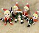 6 Vintage Christmas Ceramic Pixie Elf Figurines Japan Playful Poses Elves Kitsch