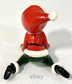 6 Vintage Christmas Ceramic Pixie Elf Figurines Japan Playful Poses Elves Kitsch