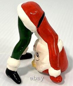 6 Vintage Christmas Ceramic Pixie Elf Figurines Japan Playful Poses Elves Kitsch