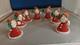 7 Vintage Christmas Santa Elves Ornaments Japan Celluloid Faces