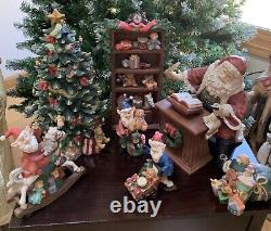 8 Piece Santa Scene Santa's Library Elves By Living Home Christmas Porcelain